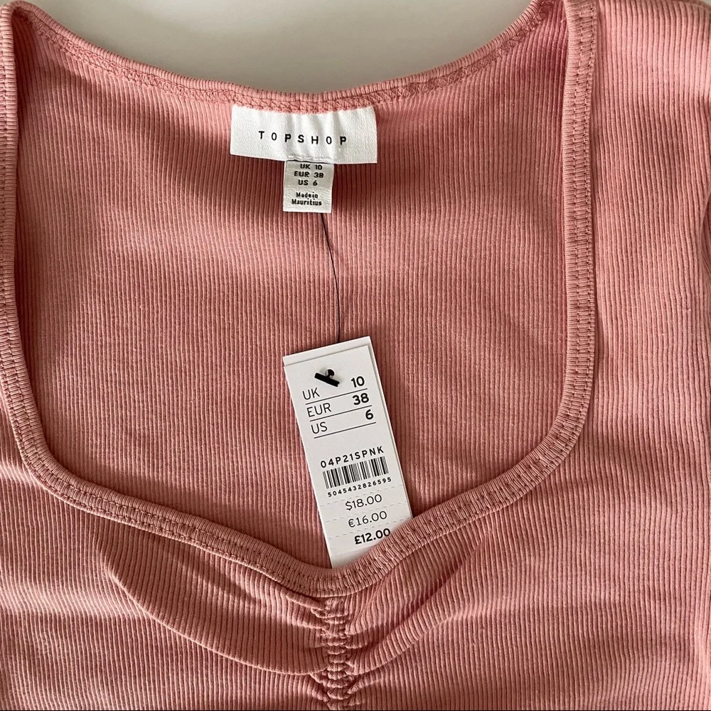 NWT TopShop Pink Cropped Top - Picture 2 of 3